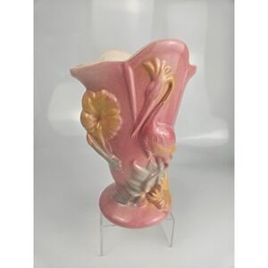 Hull Pottery #85 Pink Flamingo Vase‎ Mid Century Tropical Matte USA